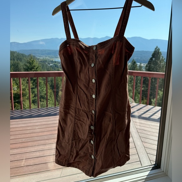 PacSun Pink Denim Button-Down Dress - Picture 1 of 4